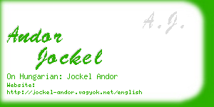 andor jockel business card